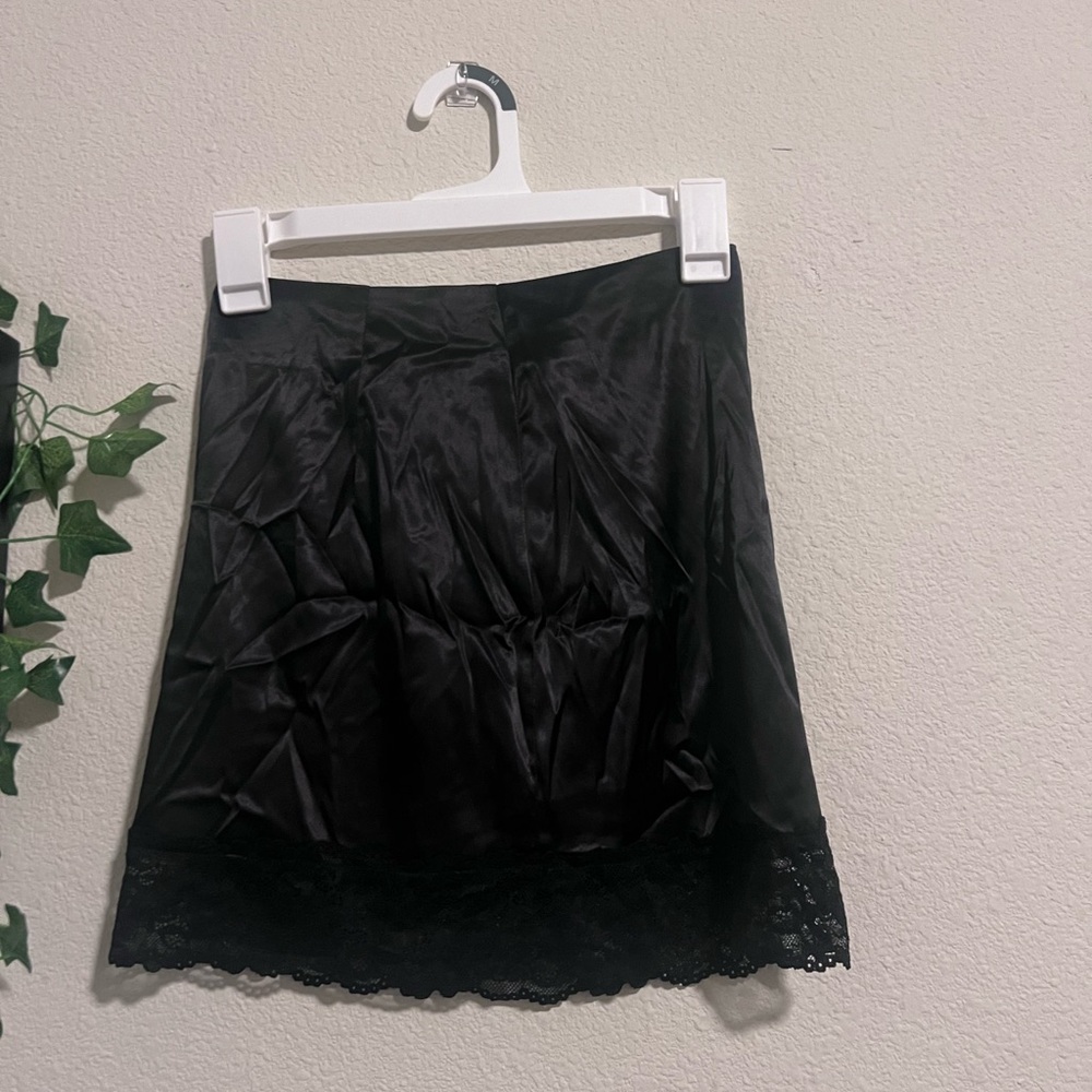Princess Polly Black Lace-Hem A-Line Mini Skirt